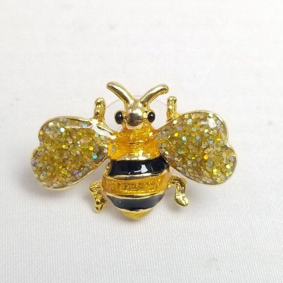 Vintage Little Bumble Bee Enamel Lapel Pin Brooch, Signed 1999 Friends Inc - Picture 6 of 7
